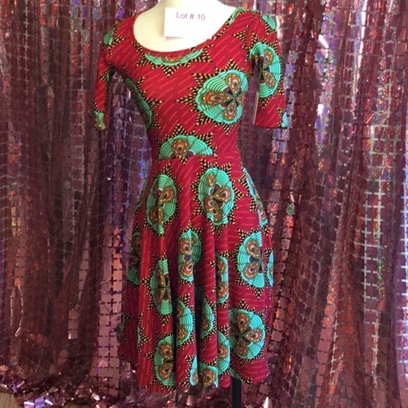 NWT LULAROE NICOLE dress in size XX Small brightly colored - Picture 1 of 13